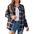 thumbnail image 1 of UVN Button Down Shirts for Women Plaid Tops Casual Long Sleeve Shirts With Pockets, 1 of 7