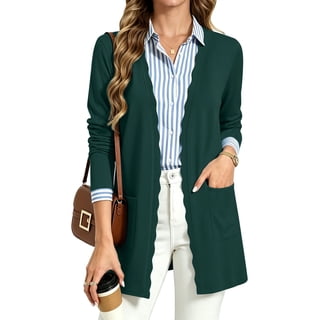 UVN Cardigan Sweater for Women Fall Long Sleeve Open Front Tops Ladies Casual Lightweight Soft Knit Coats with Pockets