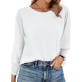 thumbnail image 1 of UVN Crewneck Blouse for Women Fall Long Sleeve T-Shirts Casual Tees Ladies Loose Tops, 1 of 8