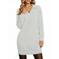 thumbnail image 1 of UVN Dresses for Women Long Sleeve Lapel Neck Dress Fall Casual Sweatshirt Dresses, 1 of 9