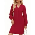 thumbnail image 1 of UVN Dresses for Women Long Sleeve V Neck Dress Fall Casual Midi Dress, 1 of 10