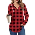 thumbnail image 1 of UVN Fall Hoodies for Women Long Sleeve V Neck Hooded Sweatshirts Ladies Loose Casual Drawstring Pullover Tops, 1 of 9