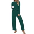 thumbnail image 1 of UVN Fall Womens 2 Piece Pajamas Set Loungewear Long Sleeve Tops and Pants Soft Lounge Sets, 1 of 9