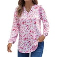thumbnail image 1 of UVN Floral Print Blouses for Women V Neck Long Sleeve Shirts Boho Casual Ladies Tops, 1 of 6