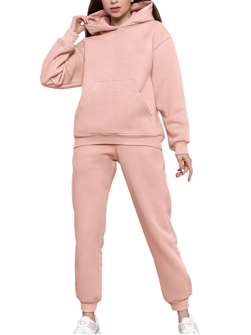 UVN Hoodie Tracksuit for Women Casual Sweatsuit 2Pcs Jogger Set