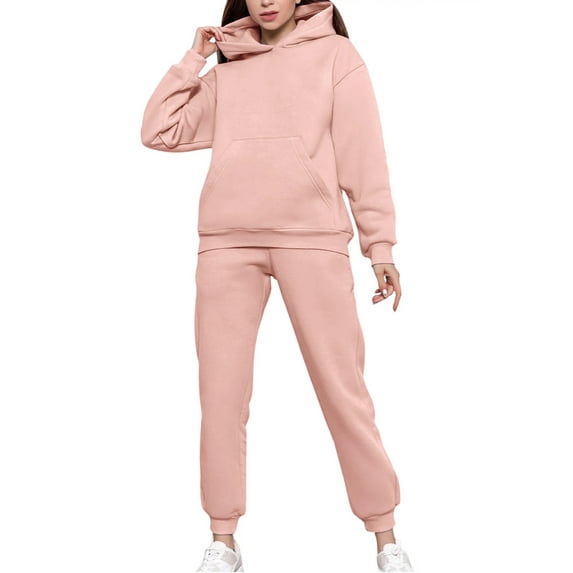 UVN Hoodie Tracksuit for Women Casual Sweatsuit 2Pcs Jogger Set Activewear Outfits with Pockets