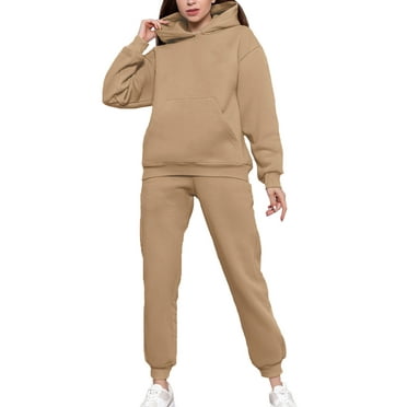 UVN Hoodie Tracksuit for Women Casual Sweatsuit 2Pcs Jogger Set Activewear Outfits with Pockets