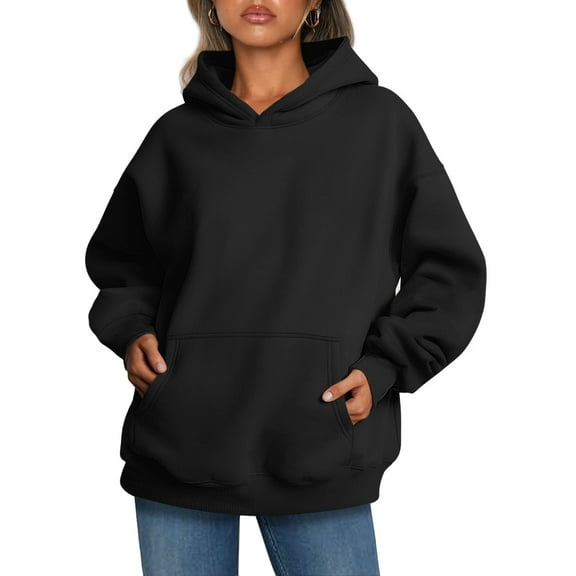 Shine Up Hoodies for Women Fleece Hooded Sweatshirts Oversized Pullover Long Sleeve Ladies Tops with Pocket
