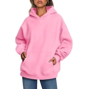 Hoodies for Women Fleece Hooded Sweatshirts Oversized Pullover Long Sleeve Ladies Tops with Pocket