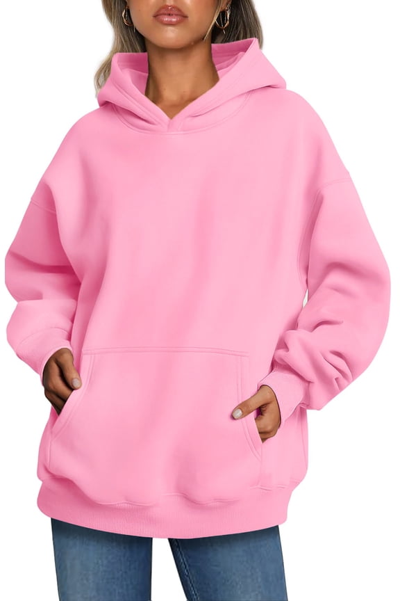 Hoodies for Women Fleece Hooded Sweatshirts Oversized Pullover Long Sleeve Ladies Tops with Pocket