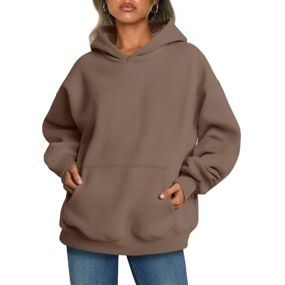Shine Up Hoodies for Women Fleece Hooded Sweatshirts Oversized Pullover Long Sleeve Ladies Tops with Pocket