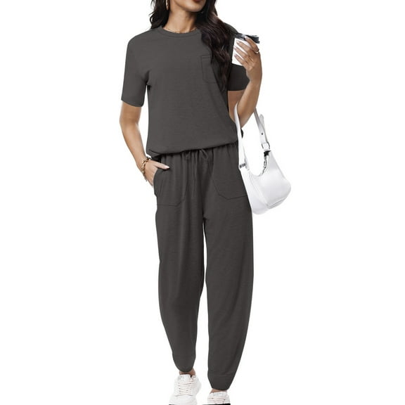 Shine Up Jogger Sets for Women Sweatsuit 2 Piece Lounge Set Solid Outfits Sets Casual Tracksuits with Pockets