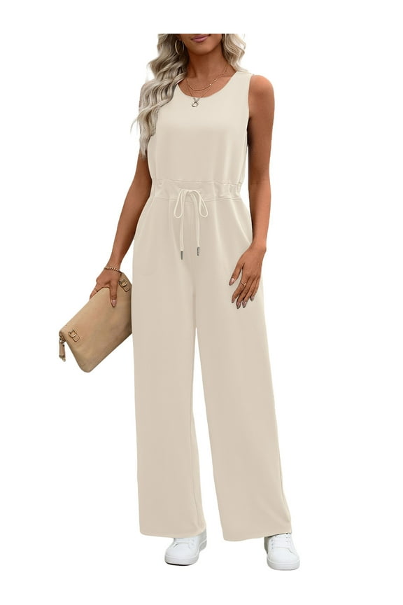 Jumpsuits for women Summer Casual Romper Sleeveless Wide Leg Long Pants Outfits Dressy Woman Clothes
