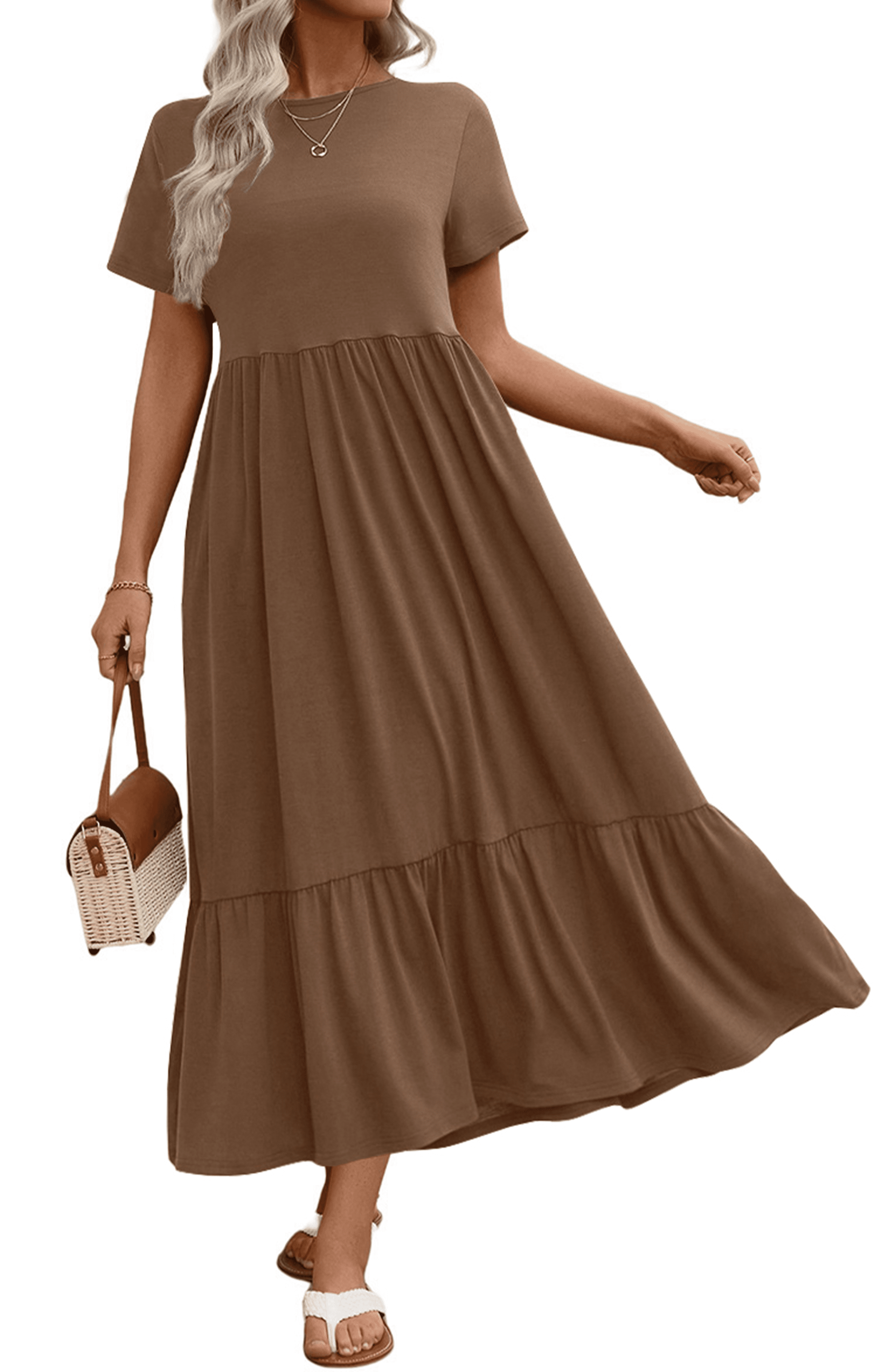 formal brown long dress Simple Brown Long Prom Dresses, Brown Formal Evening Dresses main image 1