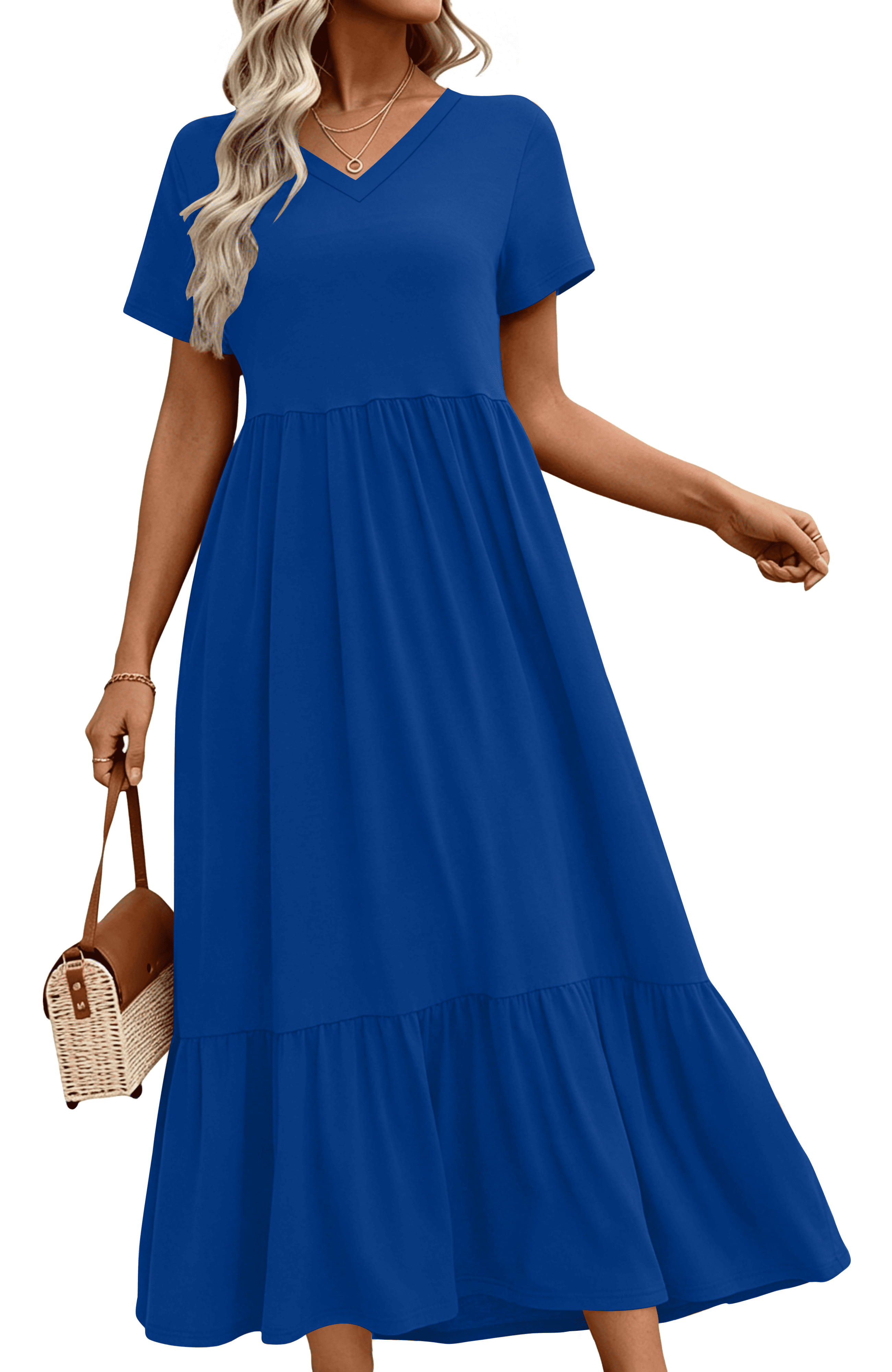 walmart is offering the uvn fall long dress for $18 Uvn Dresses for Women Fall Long Sleeve Square Neck Dress Boho Floral Print Midi Dresses with Pockets
