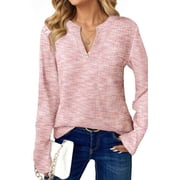 Women's Waffle Knit V-Neck Shirts Collection for Casual Wear