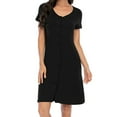 UVN Nightgowns for Women Button Down Nightshirts Short Sleeve Sleepwear