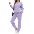 thumbnail image 1 of UVN Outfit Set for Women Long Sleeve Tops and Jogger Pants 2 Piece Matching Set with Pockets, 1 of 9