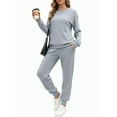 thumbnail image 1 of UVN Outfit Set for Women Long Sleeve Tops and Jogger Pants 2 Piece Matching Set with Pockets, 1 of 9