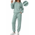 thumbnail image 1 of UVN Outfit Set for Women Long Sleeve Tops and Jogger Pants 2 Piece Matching Set with Pockets, 1 of 9