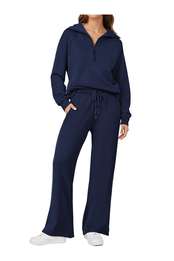 Outfit Sets for Women 2 Piece Sets Winter Casual Tracksuit Long Sleeve Lounge Set Outfits with Pockets