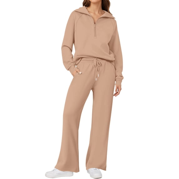 UVN Outfit Sets for Women 2 Piece Sets Winter Casual Tracksuit Long Sleeve Lounge Set Outfits with Pockets
