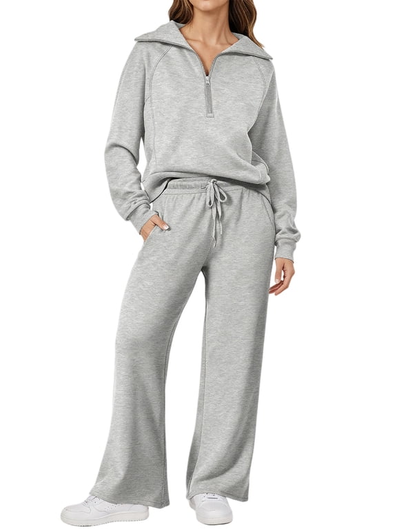 Outfit Sets for Women 2 Piece Sets Winter Casual Tracksuit Long Sleeve Lounge Set Outfits with Pockets