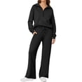 thumbnail image 1 of UVN Outfit Sets for Women 2 Piece Sets Winter Casual Tracksuit Long Sleeve Lounge Set Outfits with Pockets, 1 of 11