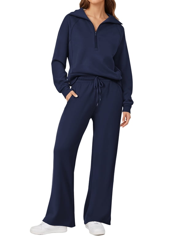Outfit Sets for Women 2 Piece Sets Winter Casual Tracksuit Long Sleeve Lounge Set Outfits with Pockets