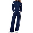 thumbnail image 1 of UVN Womens 2 Piece Outfits Fall Winter Casual Fashion Tracksuit Long Sleeve Zip Up Tops and Wide Leg Pants Lounge Sets, 1 of 9