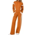 thumbnail image 1 of UVN Womens 2 Piece Outfits Fall Winter Casual Fashion Tracksuit Long Sleeve Zip Up Tops and Wide Leg Pants Lounge Sets, 1 of 9