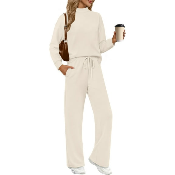 UVN Outfit Sets for Women Fall Winter Long Sleeve Tops And Long Pants Sweatsuits Casual 2 Piece Tracksuit Lounge Set