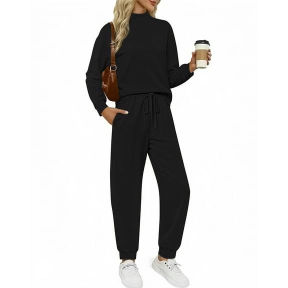UVN Outfit Sets for Women Fall Winter Long Sleeve Tops And Long Pants Sweatsuits Casual 2 Piece Tracksuit Lounge Set