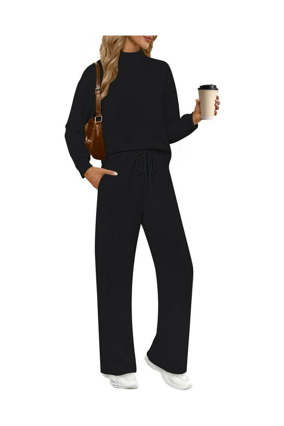 Outfit Sets for Women Fall Winter Long Sleeve Tops And Long Pants Sweatsuits Casual 2 Piece Tracksuit Lounge Set