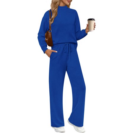 UVN Outfit Sets for Women Fall Winter Long Sleeve Tops And Long Pants Sweatsuits Casual 2 Piece Tracksuit Lounge Set