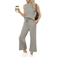 thumbnail image 1 of UVN Outfit Sets for Women Summer Sleeveless Tops And Pants Sweatsuits Casual 2 Piece Tracksuit Lounge Set, 1 of 8