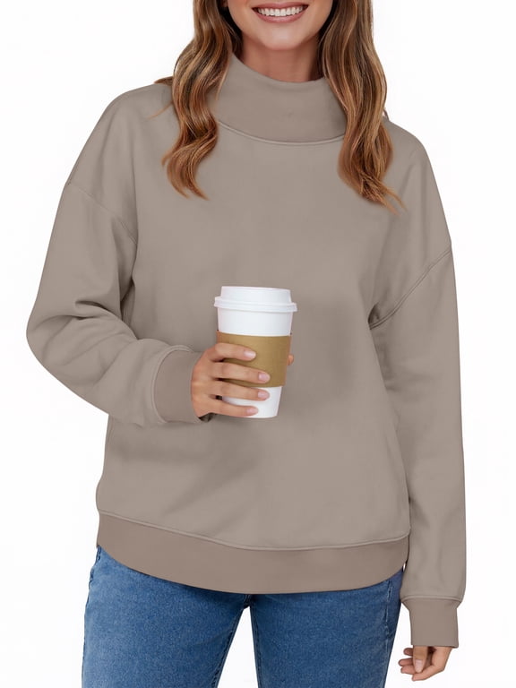 Oversized Sweatshirts for Women Winter Long Sleeve Turtleneck Hoodies Ladies Pullover Fall Tops