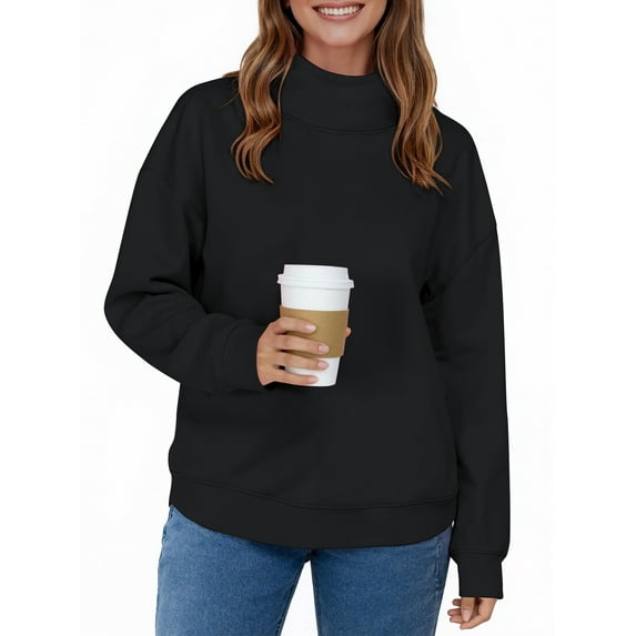 UVN Oversized Sweatshirts for Women Winter Long Sleeve Turtleneck Hoodies Ladies Pullover Fall Tops