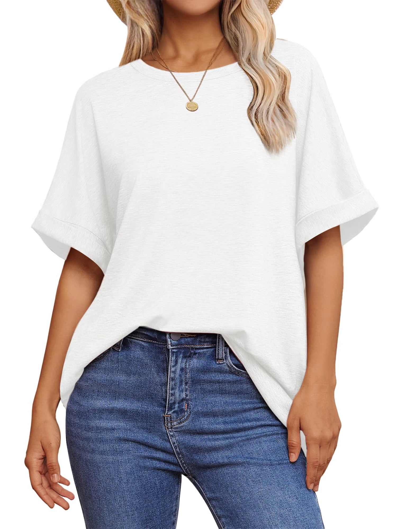Oversized T Shirt for Women Summer Casual Short Sleeve Tee Ladies Loose Crewneck Tops