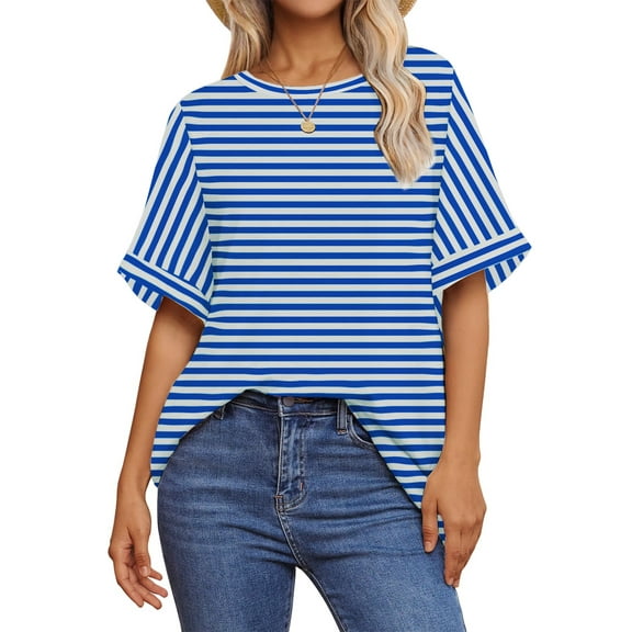 UVN Oversized T Shirt for Women Summer Casual Short Sleeve Tee Ladies Loose Crewneck Tops