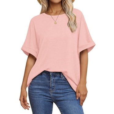 UVN Oversized T Shirt for Women Summer Casual Short Sleeve Tee Ladies Loose Crewneck Tops