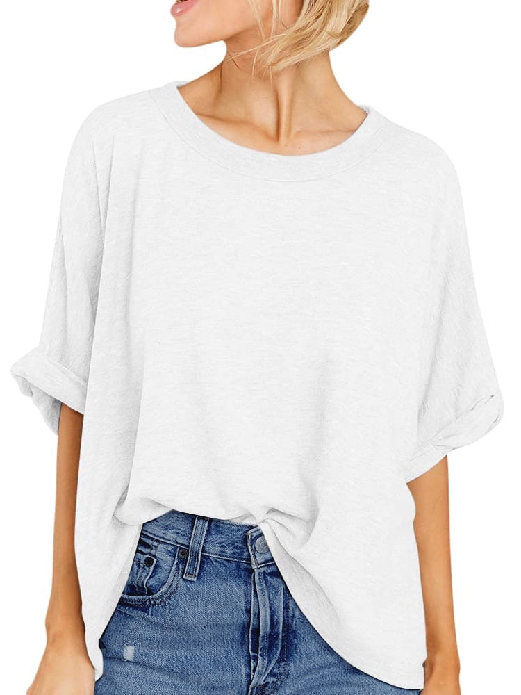 Oversized T Shirt for Women Summer Casual Short Sleeve Tee Ladies Loose Crewneck Tops