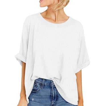 UVN Oversized T Shirt for Women Summer Casual Short Sleeve Tee Ladies Loose Crewneck Tops