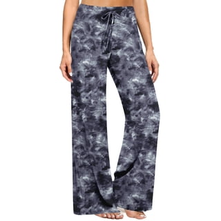 UVN Pajama Pants for Women Casual Wide Leg Lounge Yoga Pants Comfy Loose Drawstring Sleep PJ Bottoms