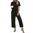 thumbnail image 1 of UVN Pajamas for Women Short Sleeve Tops and Capri Pants Casual Womens Pajamas Sets with Pocket, 1 of 9