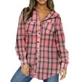 thumbnail image 1 of UVN Plaid Shirt for Women Oversized Flannel Long Sleeve Shirts Casual Button Down Blouse Tops with Pockets, 1 of 10