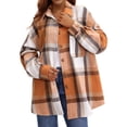 thumbnail image 1 of UVN Plaid Shirts for Women Flannel Long Sleeve Shacket Jacket Ladies Shirt Button Down Top Casual Coats, 1 of 8
