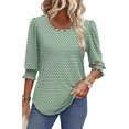 thumbnail image 1 of UVN Summer Blouses for Women 3/4 Sleeve Shirts Ladies Casual Crew Neck Womens Tunic Tops, 1 of 9