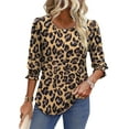 thumbnail image 1 of UVN Summer Blouses for Women 3/4 Sleeve Shirts Ladies Casual Crew Neck Womens Tunic Tops, 1 of 11