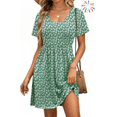 thumbnail image 1 of UVN Summer Dresses for Women Boho Floral Print Midi Dresses Casual Short Sleeve U Neck Beach Sundress with Pockets, 1 of 10